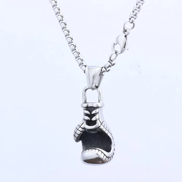 Vintage Boxing Glove Pendant Necklace – Titanium Steel Bold Men's Jewelry