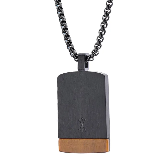 INS Style Malachite & Tiger Eye Pendant – High-End Stainless Steel Trendy Necklace
