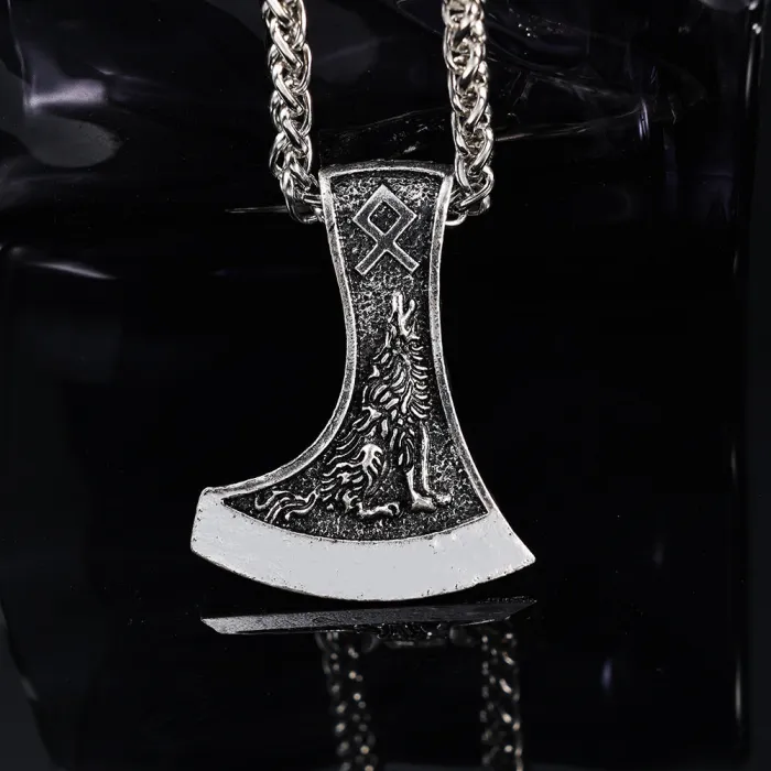 Viking Eagle & Wolf Totem Pendant – Stainless Steel Nordic Necklace, Hot-Selling Wholesale