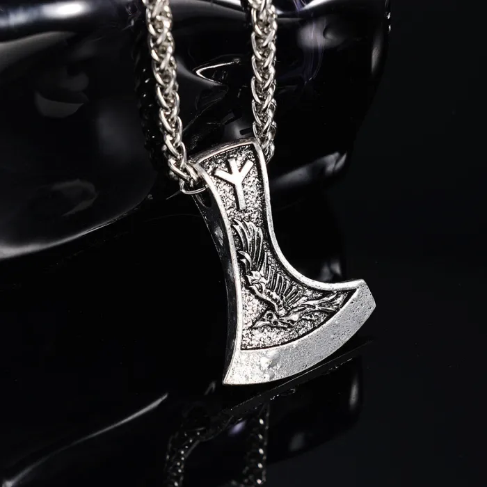 Viking Eagle & Wolf Totem Pendant – Stainless Steel Nordic Necklace, Hot-Selling Wholesale