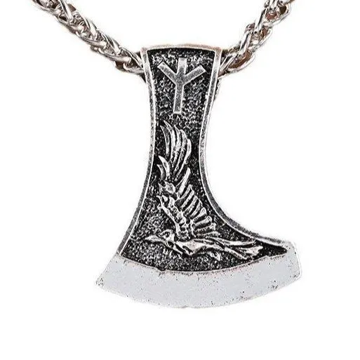 Viking Eagle & Wolf Totem Pendant – Stainless Steel Nordic Necklace, Hot-Selling Wholesale