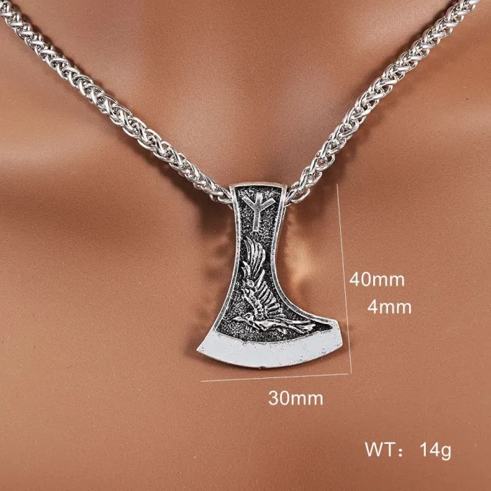 Viking Eagle & Wolf Totem Pendant – Stainless Steel Nordic Necklace, Hot-Selling Wholesale