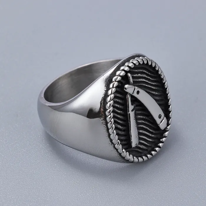 Creative Razor Blade Ring – Best-Selling Edgy Stainless Steel Statement Ring, Ready to Ship