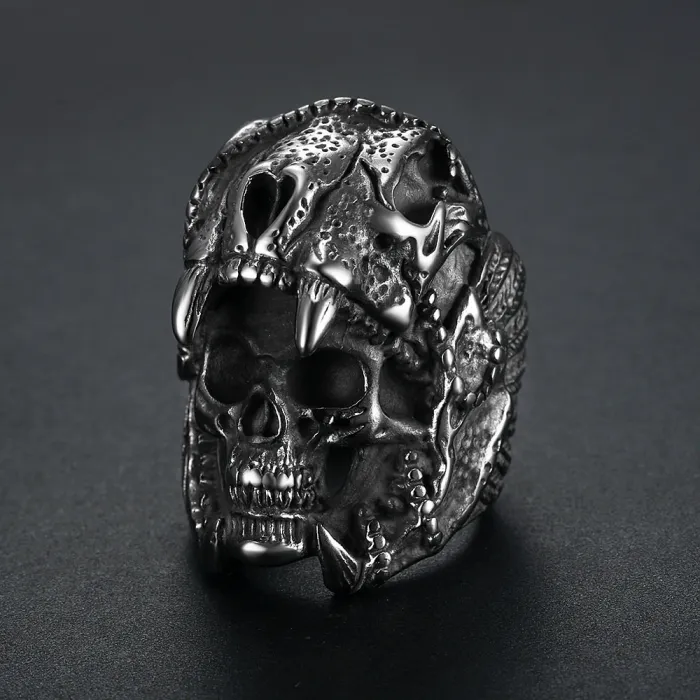 Men’s Skull Ring – 316 Stainless Steel Gothic Punk Style Ring