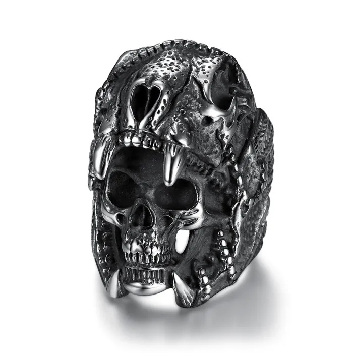 Men’s Skull Ring – 316 Stainless Steel Gothic Punk Style Ring