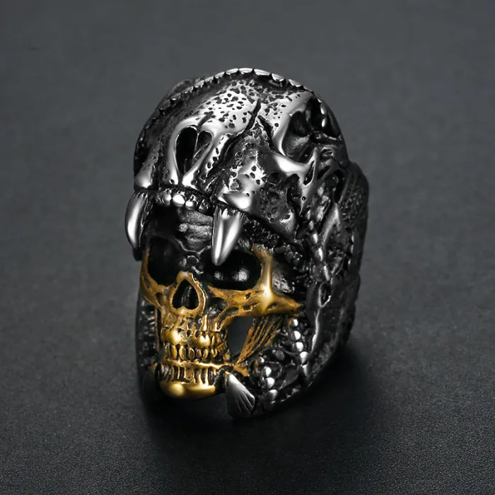 Men’s Skull Ring – 316 Stainless Steel Gothic Punk Style Ring