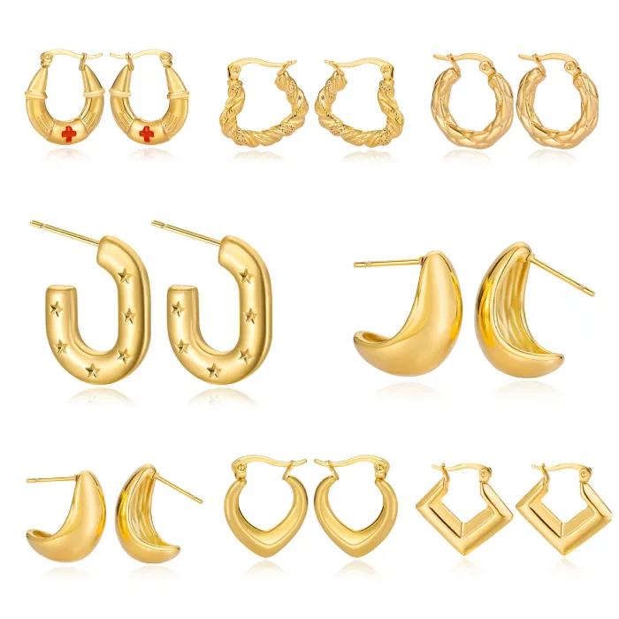 Minimalist Stainless Steel Hoop Earrings – Women's INS Club Style Jewelry