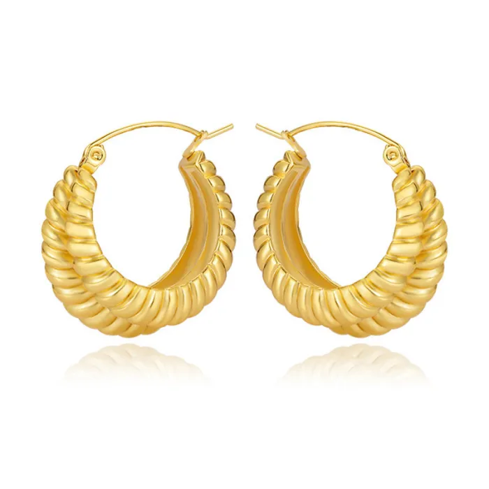 Women's Minimalist Club Style Earrings – INS-Inspired Stainless Steel Hoops (In Stock)