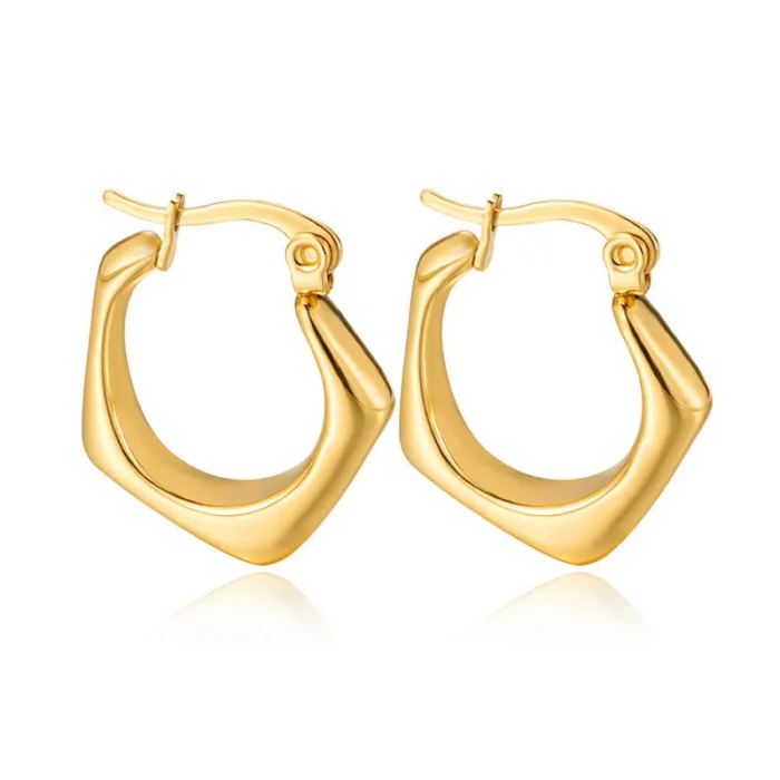 Women's Minimalist Club Style Earrings – INS-Inspired Stainless Steel Hoops (In Stock)