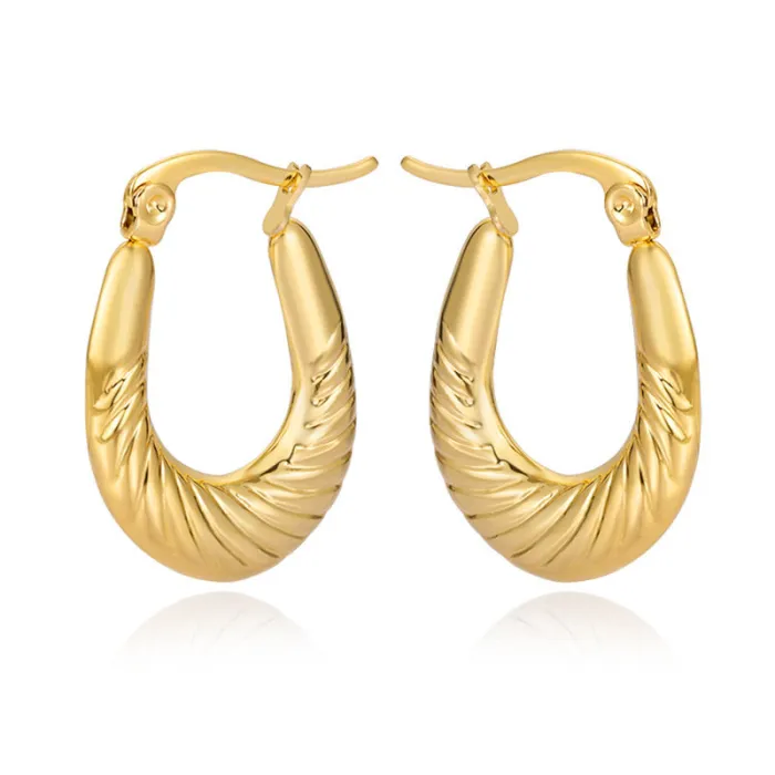 Women's Minimalist Club Style Earrings – INS-Inspired Stainless Steel Hoops (In Stock)