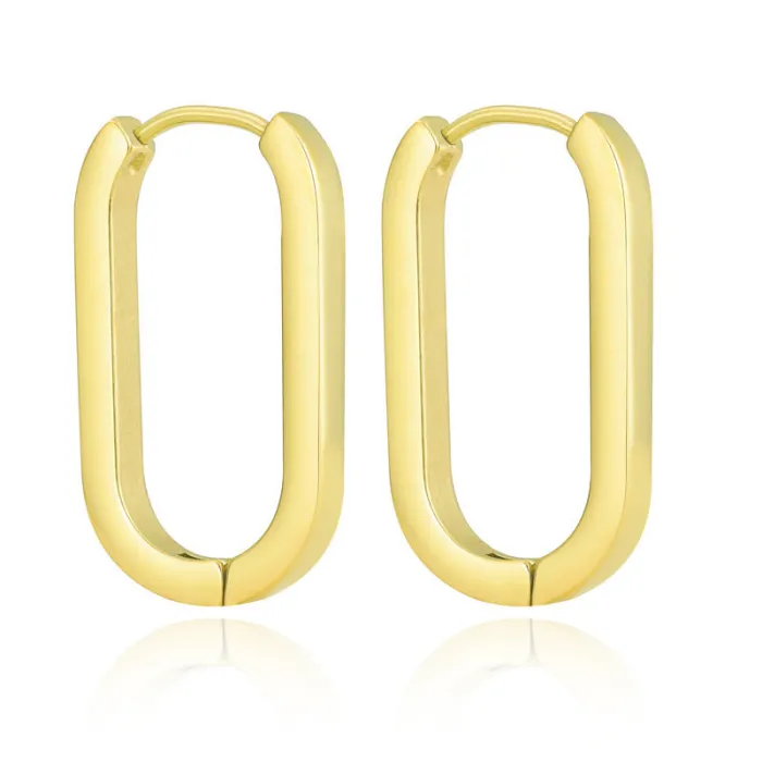 Women's Minimalist Club Style Earrings – INS-Inspired Stainless Steel Hoops (In Stock)