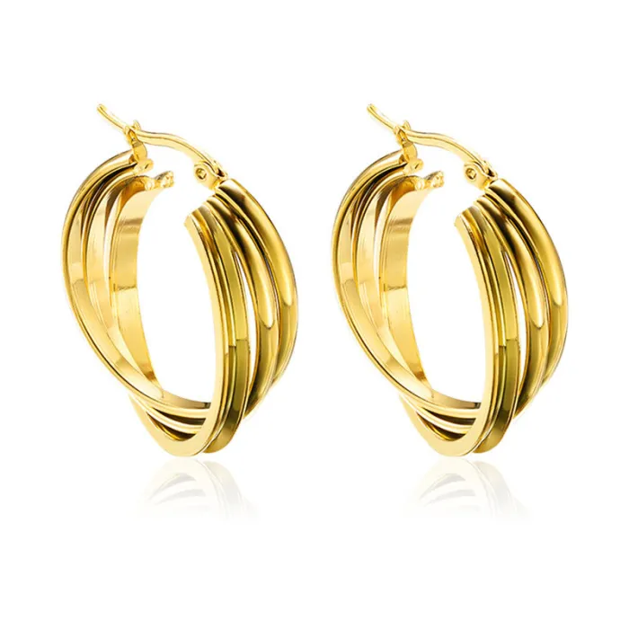 Women's Minimalist Club Style Earrings – INS-Inspired Stainless Steel Hoops (In Stock)
