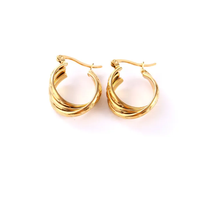 Women's Minimalist Club Style Earrings – INS-Inspired Stainless Steel Hoops (In Stock)