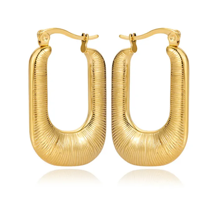 Women's Minimalist Club Style Earrings – INS-Inspired Stainless Steel Hoops (In Stock)