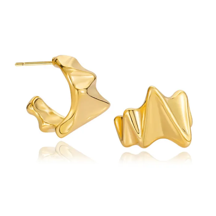 Women's Minimalist Club Style Earrings – INS-Inspired Stainless Steel Hoops (In Stock)