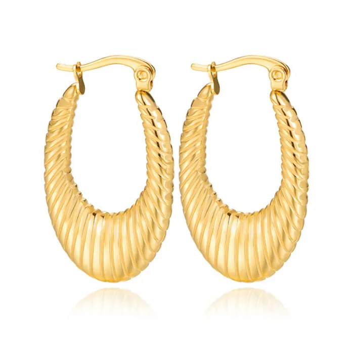 Women's Minimalist Club Style Earrings – INS-Inspired Stainless Steel Hoops (In Stock)