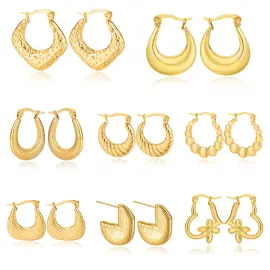 Women's Minimalist Club Style Earrings – INS-Inspired Stainless Steel Hoops (In Stock) - Jewelryto