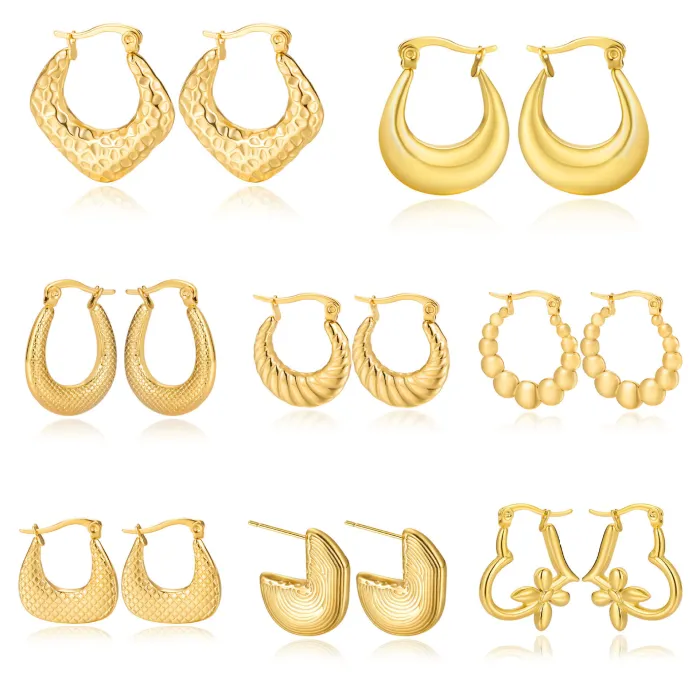 Women's Minimalist Club Style Earrings – INS-Inspired Stainless Steel Hoops (In Stock)