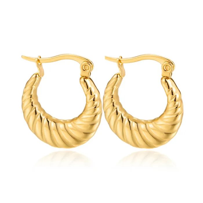 Women's Minimalist Club Style Earrings – INS-Inspired Stainless Steel Hoops (In Stock)