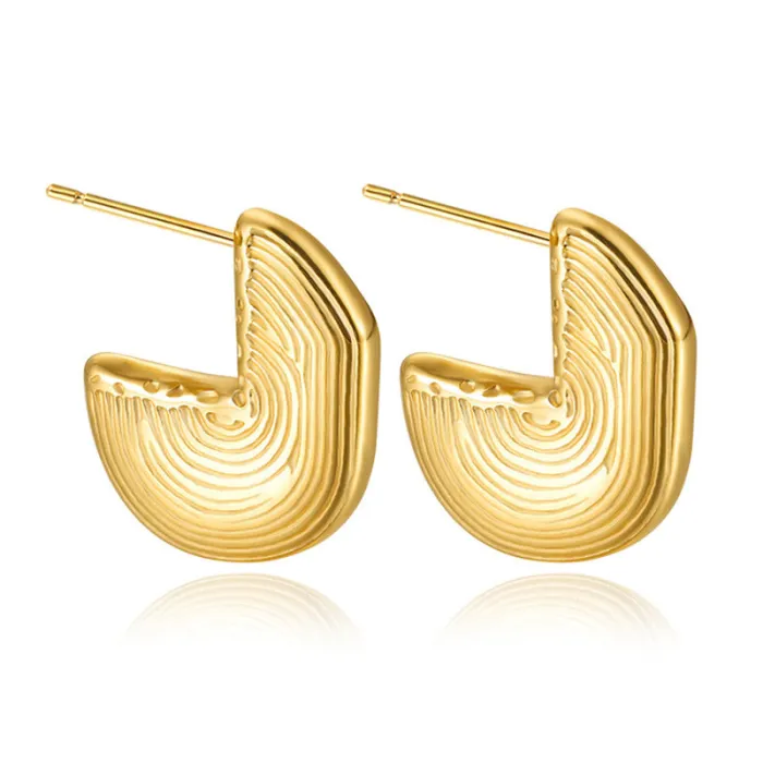 Women's Minimalist Club Style Earrings – INS-Inspired Stainless Steel Hoops (In Stock)