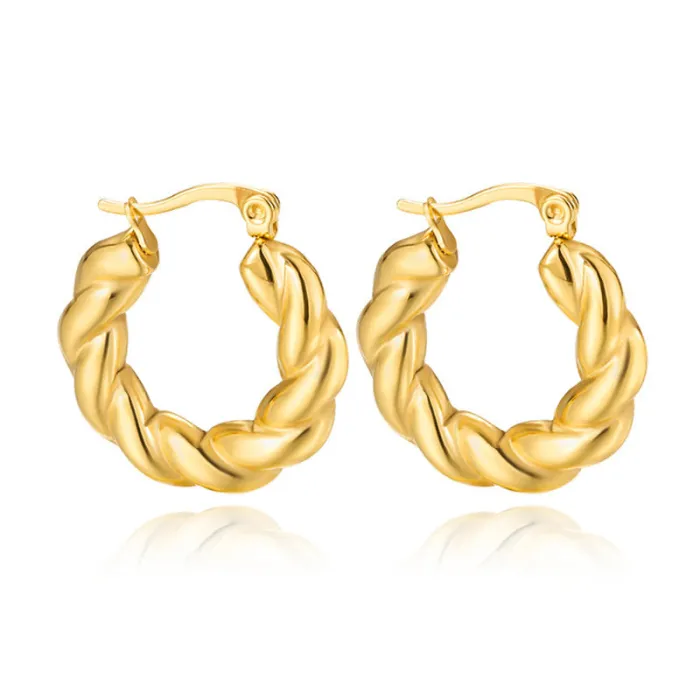 Women's Minimalist Club Style Earrings – INS-Inspired Stainless Steel Hoops (In Stock)