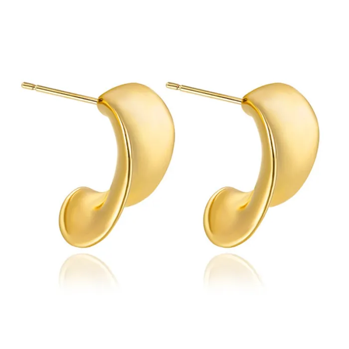 Women's Minimalist Club Style Earrings – INS-Inspired Stainless Steel Hoops (In Stock)