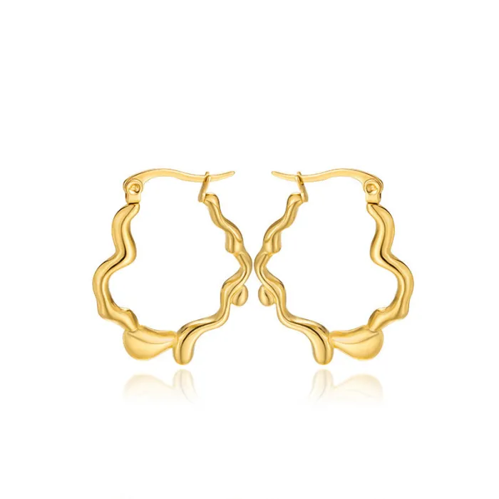 Women's Minimalist Club Style Earrings – INS-Inspired Stainless Steel Hoops (In Stock)