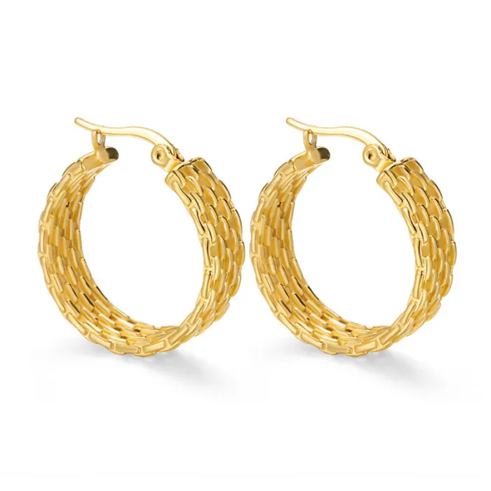 Women's Minimalist Club Style Earrings – INS-Inspired Stainless Steel Hoops (In Stock)