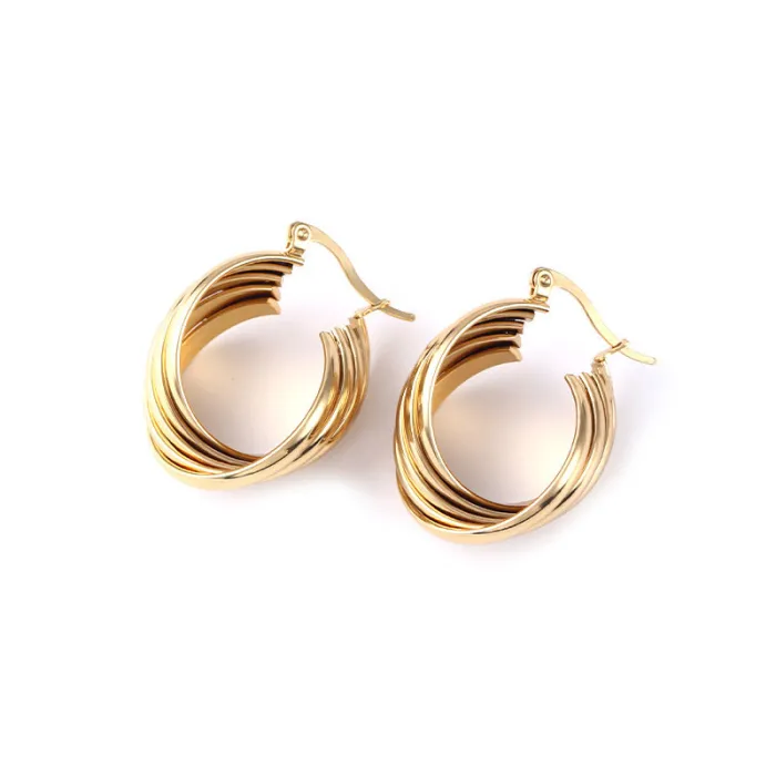 Women's Minimalist Club Style Earrings – INS-Inspired Stainless Steel Hoops (In Stock)
