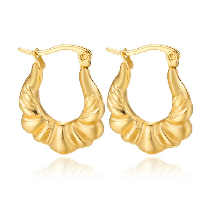 Women's Minimalist Club Style Earrings – INS-Inspired Stainless Steel Hoops (In Stock)