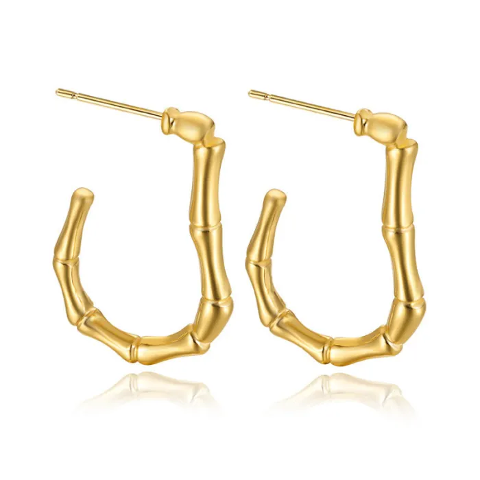 Women's Minimalist Club Style Earrings – INS-Inspired Stainless Steel Hoops (In Stock)