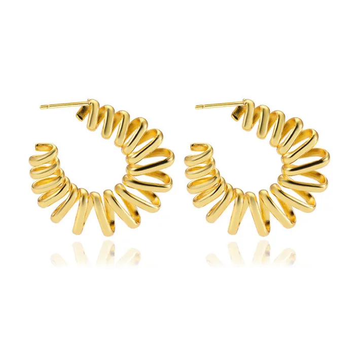 Women's Minimalist Club Style Earrings – INS-Inspired Stainless Steel Hoops (In Stock)