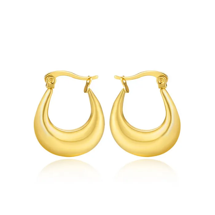 Women's Minimalist Club Style Earrings – INS-Inspired Stainless Steel Hoops (In Stock)
