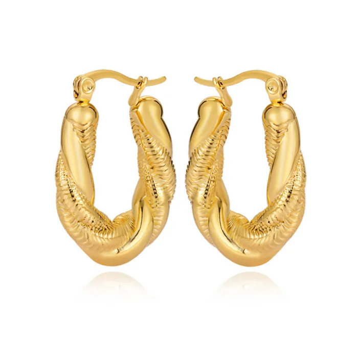 Women's Minimalist Club Style Earrings – INS-Inspired Stainless Steel Hoops (In Stock)