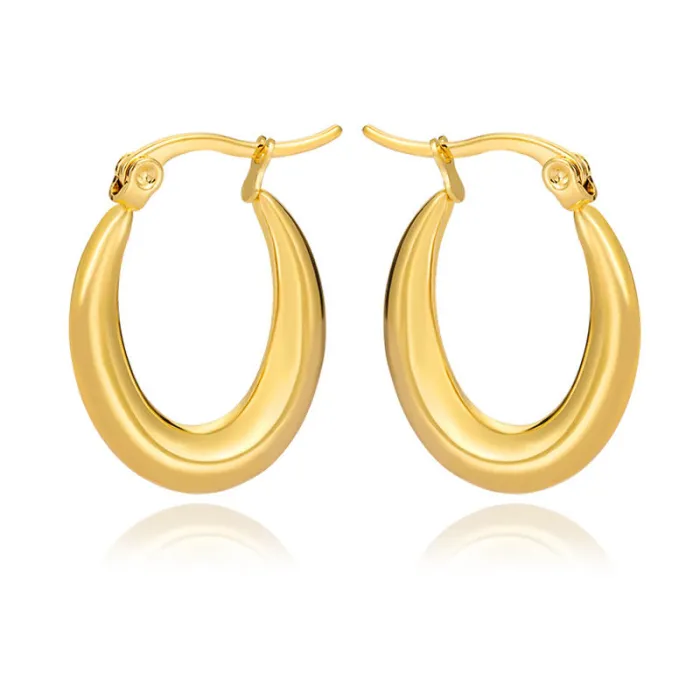 Women's Minimalist Club Style Earrings – INS-Inspired Stainless Steel Hoops (In Stock)
