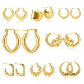 Women's Minimalist Club Style Earrings – INS-Inspired Stainless Steel Hoops (In Stock) - Jewelryto