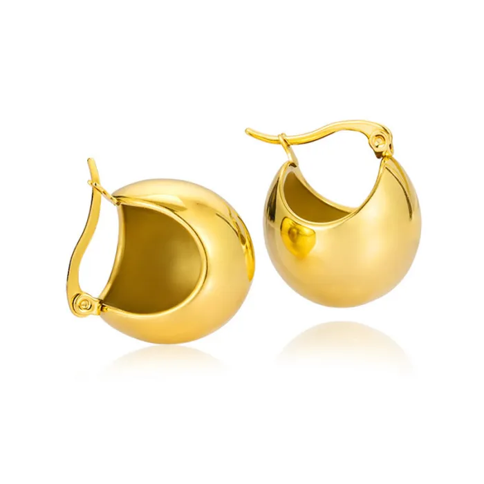 Women's Minimalist Club Style Earrings – INS-Inspired Stainless Steel Hoops (In Stock)