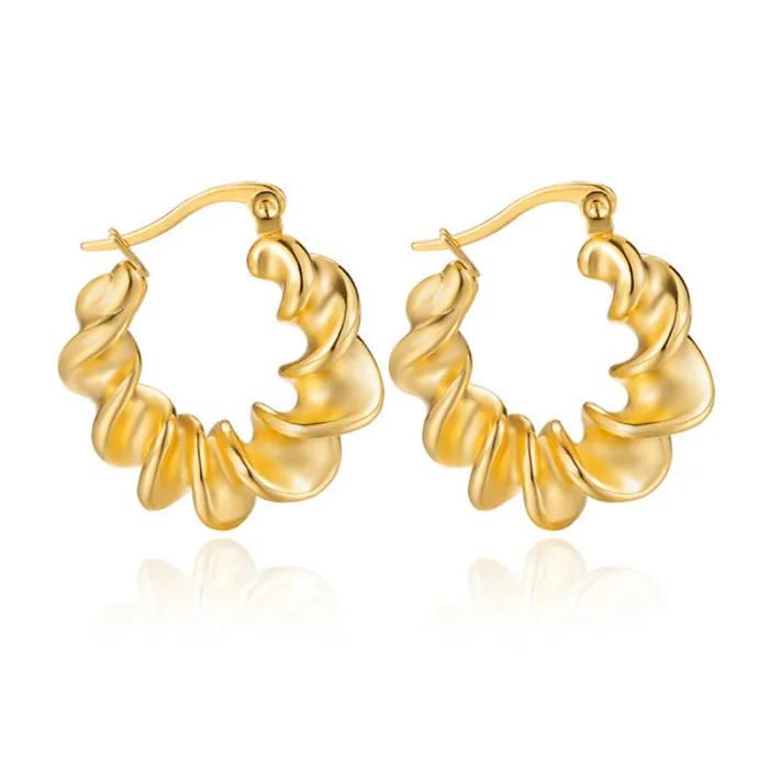Women's Minimalist Club Style Earrings – INS-Inspired Stainless Steel Hoops (In Stock)