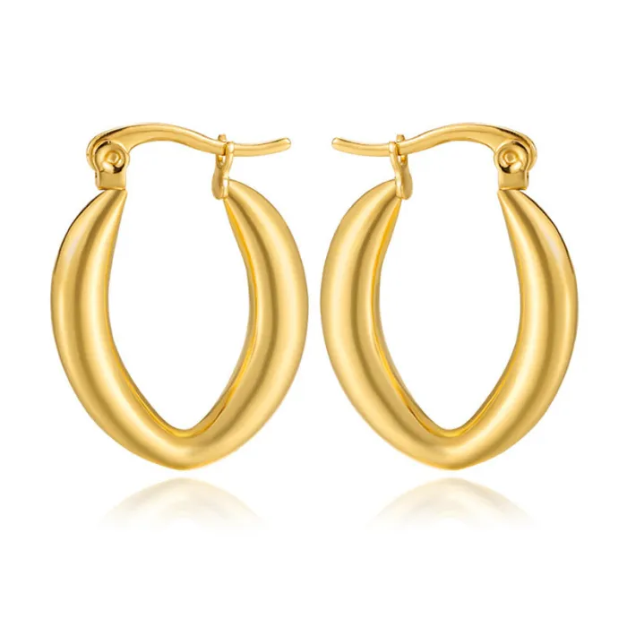 Women's Minimalist Club Style Earrings – INS-Inspired Stainless Steel Hoops (In Stock)