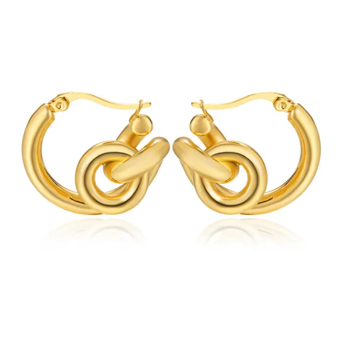 Women's Minimalist Club Style Earrings – INS-Inspired Stainless Steel Hoops (In Stock)