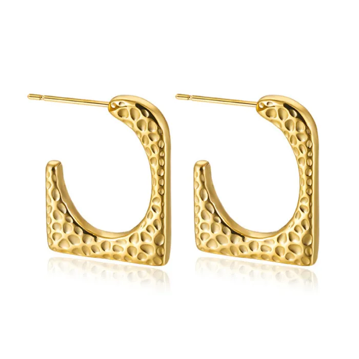 Women's Minimalist Club Style Earrings – INS-Inspired Stainless Steel Hoops (In Stock)