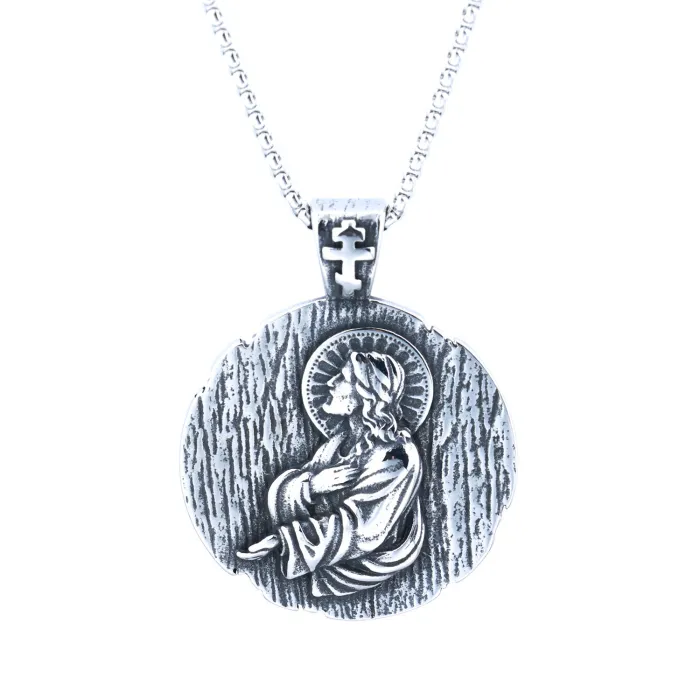 St. Benedict Medal Pendant Necklace – Vintage Stainless Steel Catholic Charm, Wholesale in Stock