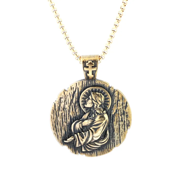 St. Benedict Medal Pendant Necklace – Vintage Stainless Steel Catholic Charm, Wholesale in Stock