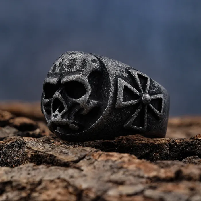 Men's Rune Cutout Ring – Stainless Steel Norse Symbol Band, Vintage Titanium Steel Jewelry