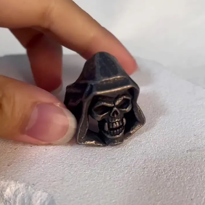 Bold Carved Skull Ring – Stainless Steel Biker Style Vintage Statement Jewelry