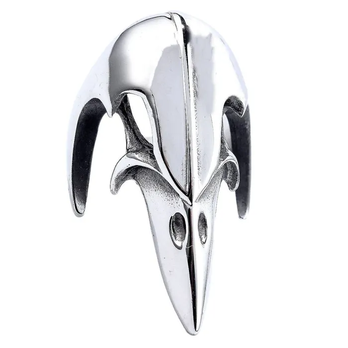 Stainless Steel Bird Head Ring – Punk Style Unisex Silver Titanium Ring