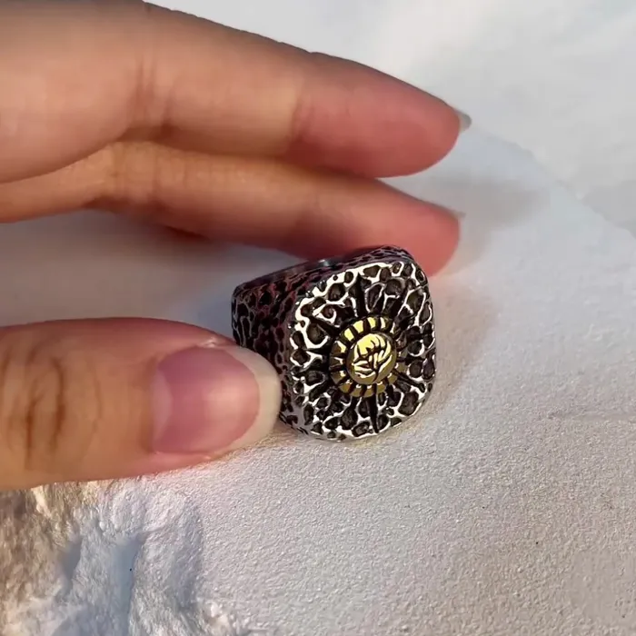 Punk Skull Mask Ring – Spotted Vintage Gothic Skeleton Head Ring for Men