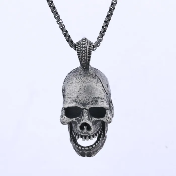 Skull Pendant Collection – Hot-Selling Stainless Steel Gothic Biker Necklaces in Stock