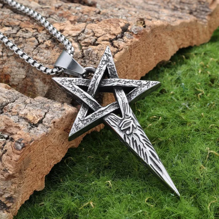 New Viking Pentagram Evil Eye Stainless Steel Pendant – Hot Selling Necklace