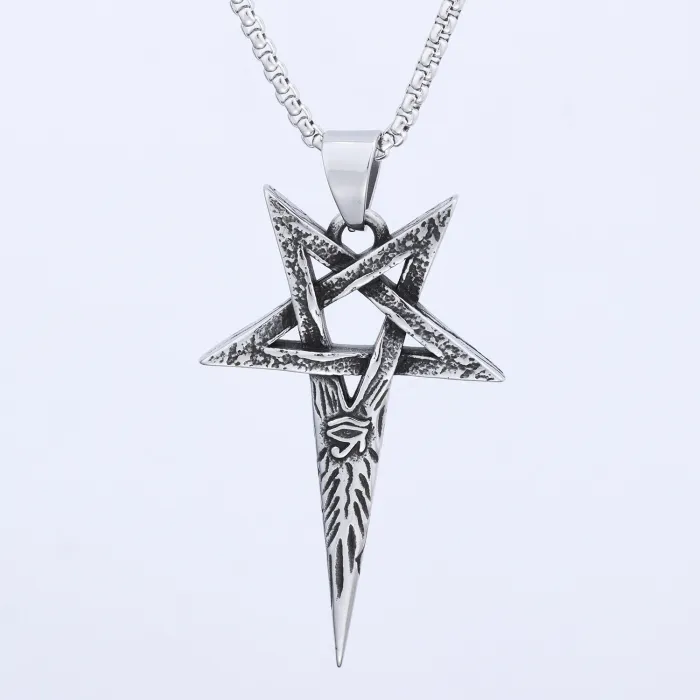 New Viking Pentagram Evil Eye Stainless Steel Pendant – Hot Selling Necklace